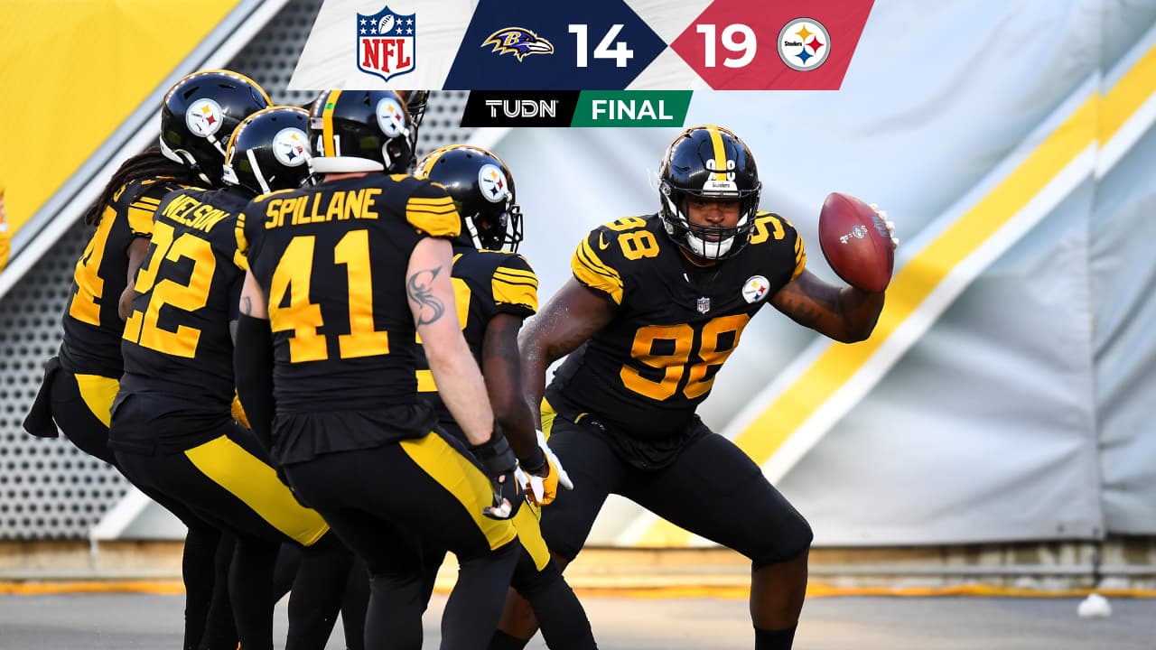 La defensa de los Steelers tiene una muy buena noche en la victoria 14-19 sobre los Baltimore Ravens