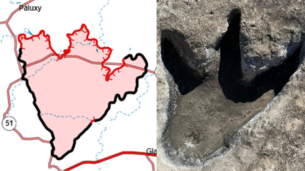La explicación de por qué el área del incendio cerca de Dinosaur Valley parece huella de dinosaurio