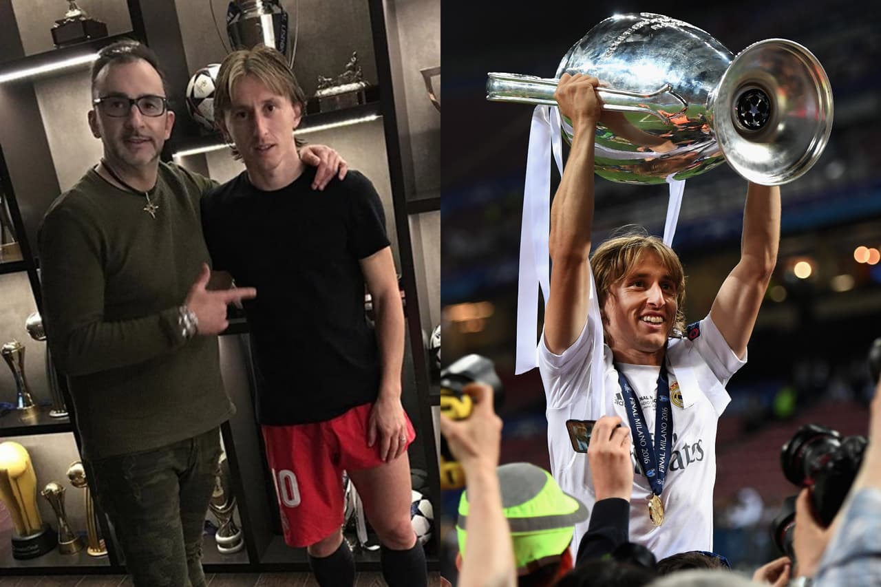 Una fotografía del estilista de Luka Modric dejó en evidencia la gran carrera del croata Luka Modric, en una imagen de la habitación de trofeos en la casa del jugador.