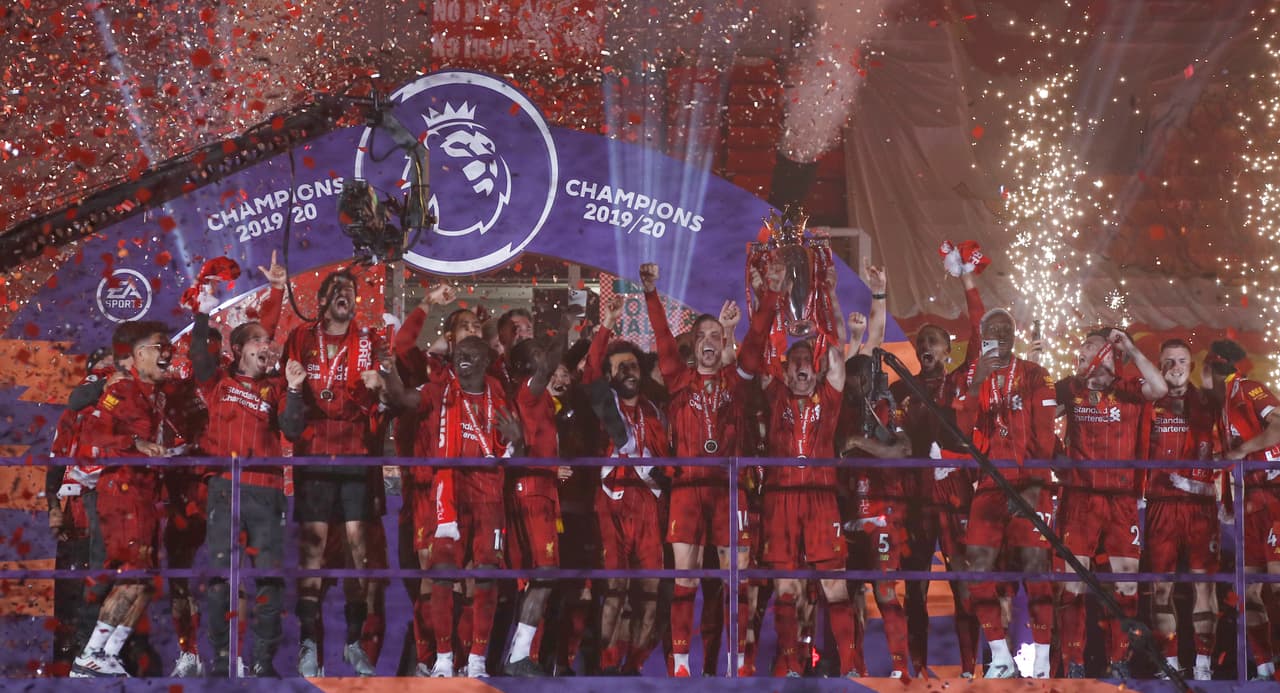 Las mejores imágenes de los festejos del los campeones de la Premier League 2019-2020.