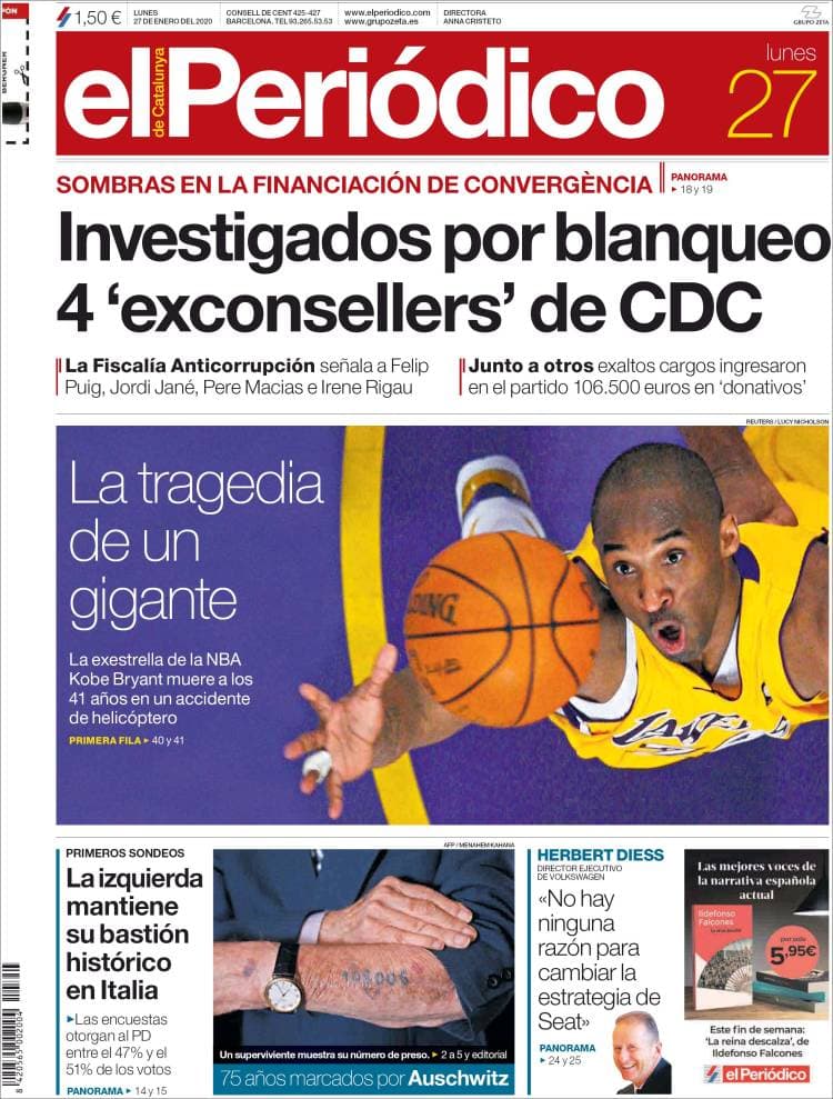 Kobe Bryant paraliza al mundo con su muerte y se convierte en tendencia a nivel internacional.