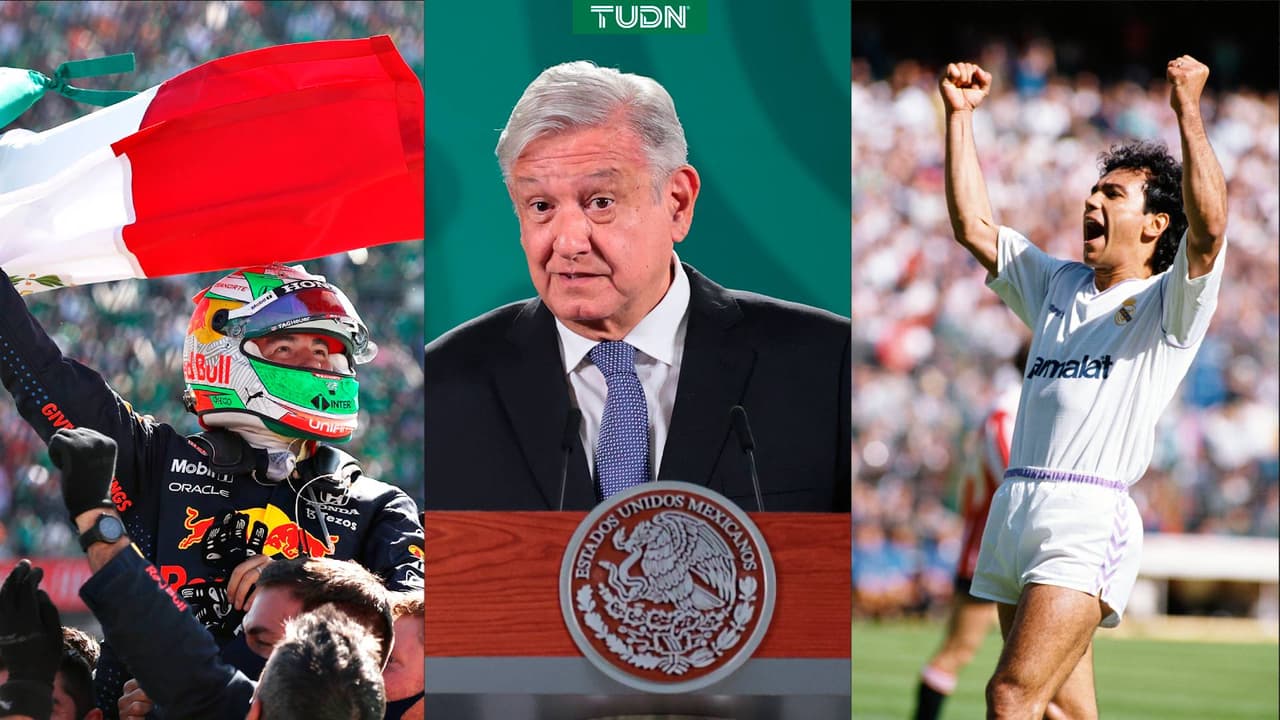 AMLO celebra podio de 'Checo' Pérez y recuerda a Hugo Sánchez