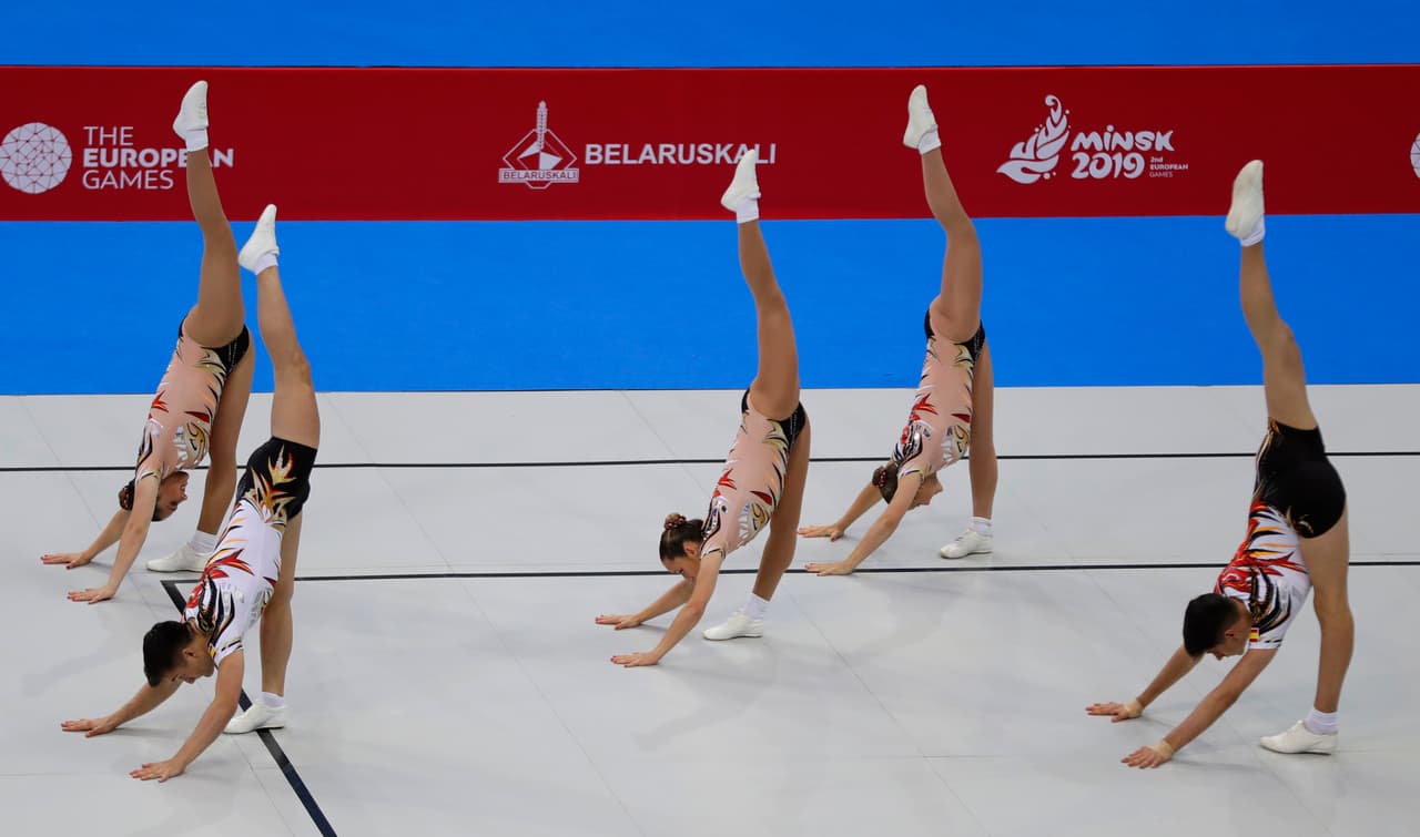 La competencia de gimnasia artística en los Juegos Europeos, parte del ciclo olímpico a Tokio 2020, es una exhibición de elegancia, fuerza y flexibilidad espectacular en Bielorrusia.