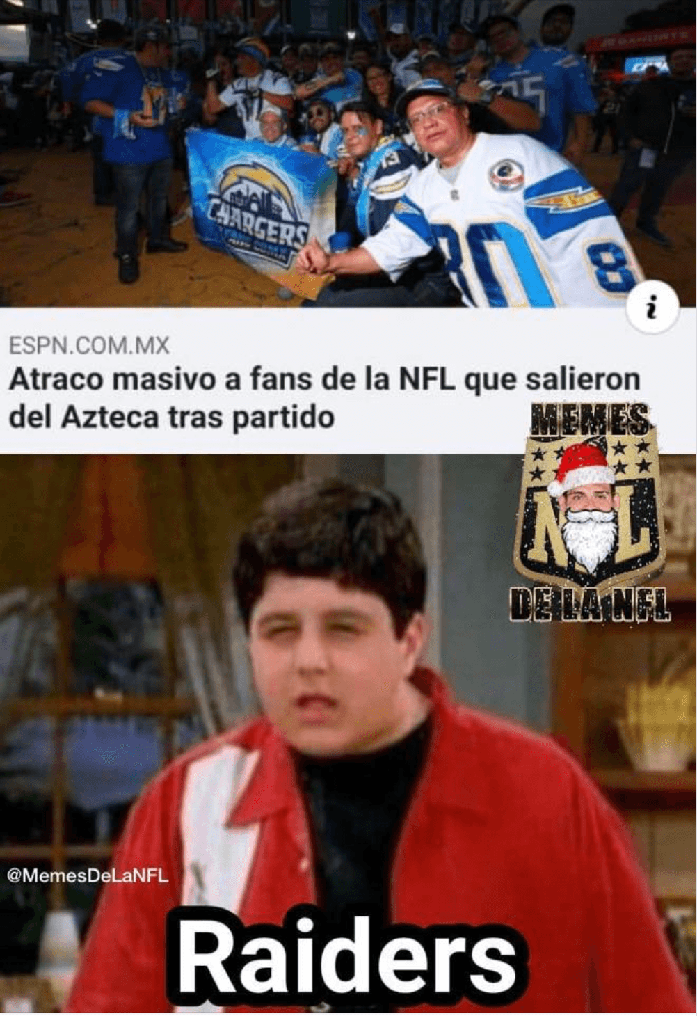 Kansas City Chiefs vencieron 24-17 a Los Angeles Chargers y estos son los memes que nos deja la visita de la NFL en México.