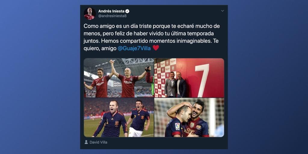 Estas son las reacciones en redes después del anuncio del retiro del futbol de David Villa.