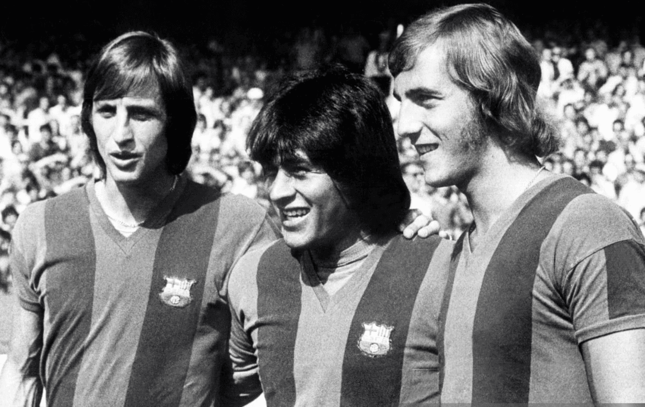 Johan Cruyff, Hugo Sotil y Johan Neeskens.
