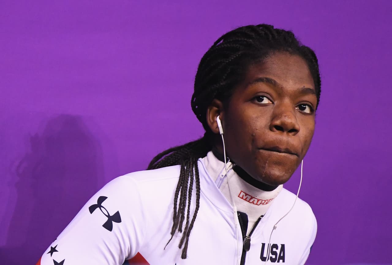 <b>La patinadora de velocidad Maame Biney </b>hace parte del equipo de los Estados Unidos en las pruebas de short track. Llegó al país junto a su familia desde Ghana cuando tenía cinco años.