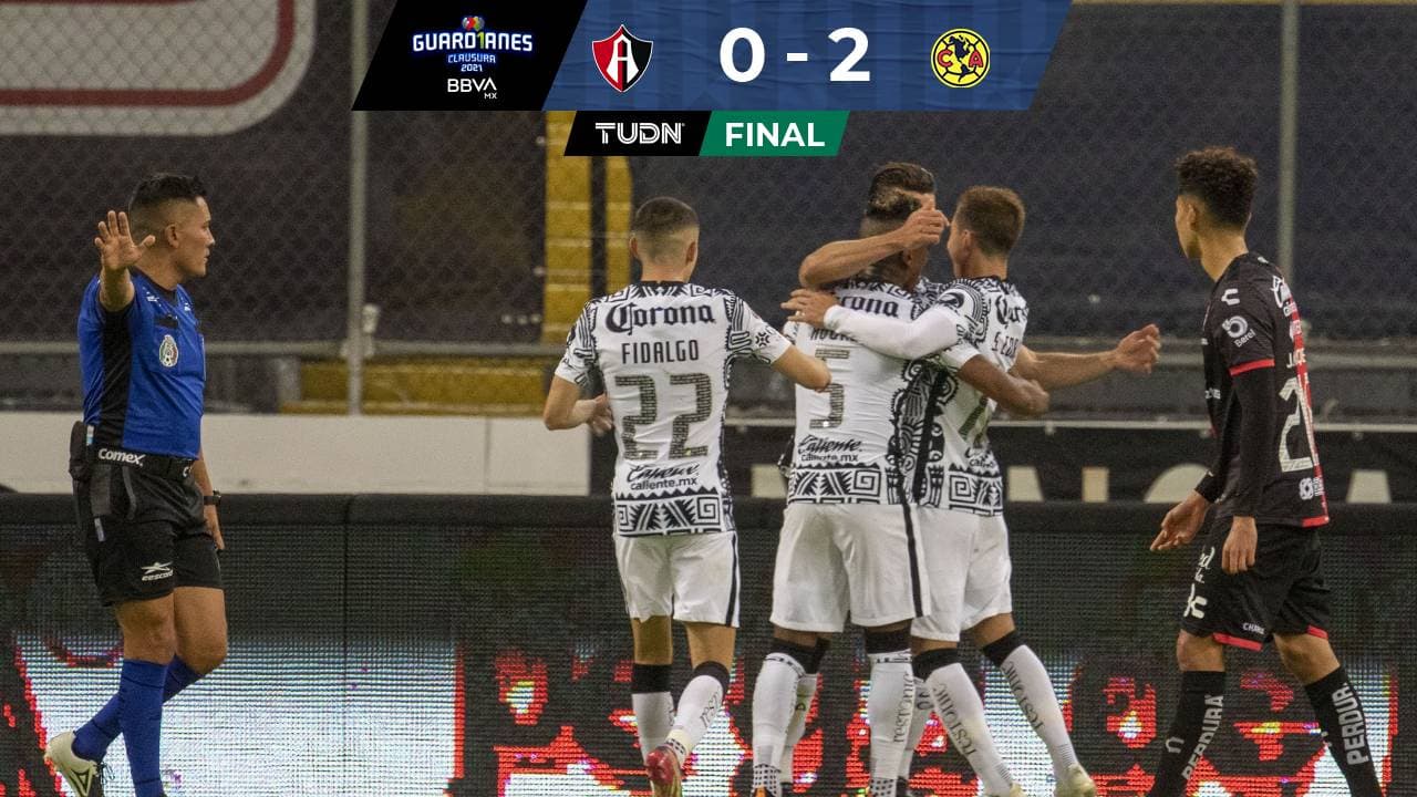 Atlas 0-2 América en Liga BBVA MX