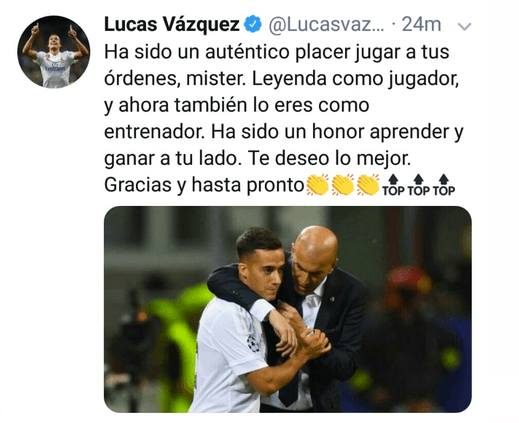 El español Lucas Vázquez, atacante que tuvo la confianza del técnico francés.