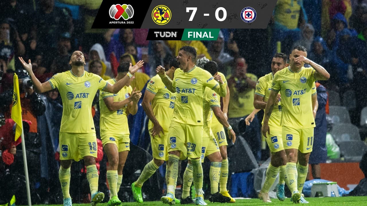 América aplasta al Cruz Azul con goleada histórica