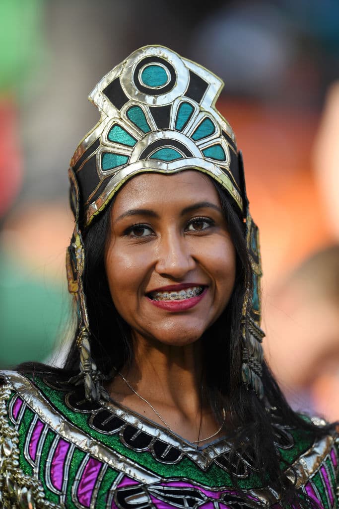 YEKATERINBURG, RUSSIA - JUNE 27: A Mexico fan enjoys the pre match during the 2018 FIFA World Cup Russia group F match between Mexico and Sweden at Ekaterinburg Arena on June 27, 2018 in Yekaterinburg, Russia. (Photo by Matthias Hangst/Getty Images)