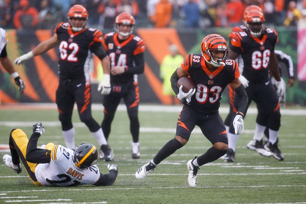 Sin embargo, Dalton se volvió a conectar con Boyd restando 19 segundos para que el partido se igualara 14-14 antes del medio tiempo, fue un pase de touchdown de 14 yardas.