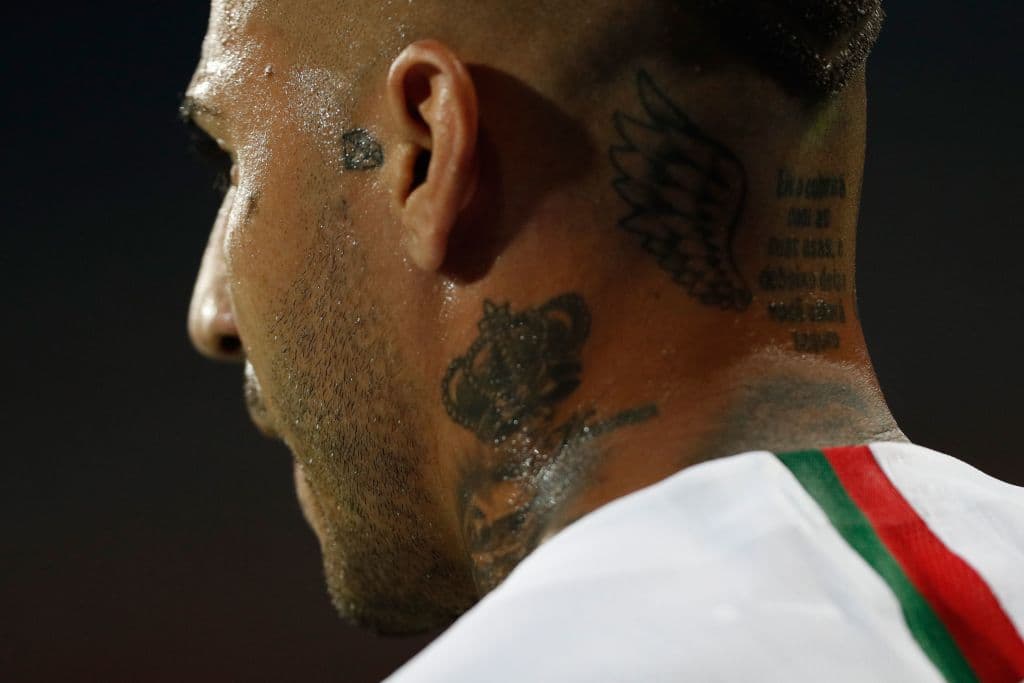 Son varios los tatuajes de Quaresma que refieren a su fe.