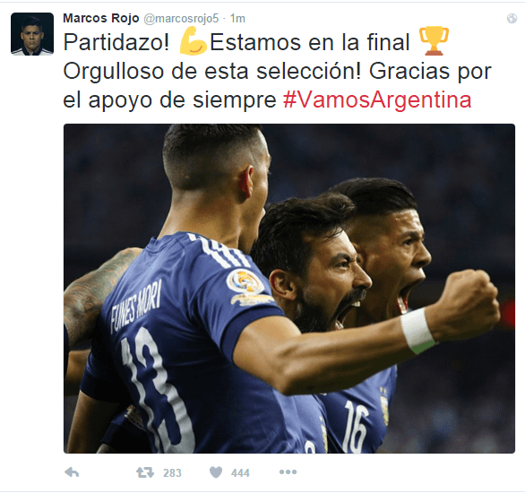 Las redes sociales muestran su apoyo a Estados Unidos y Argentina en la semifinal de la Copa América Centenario.