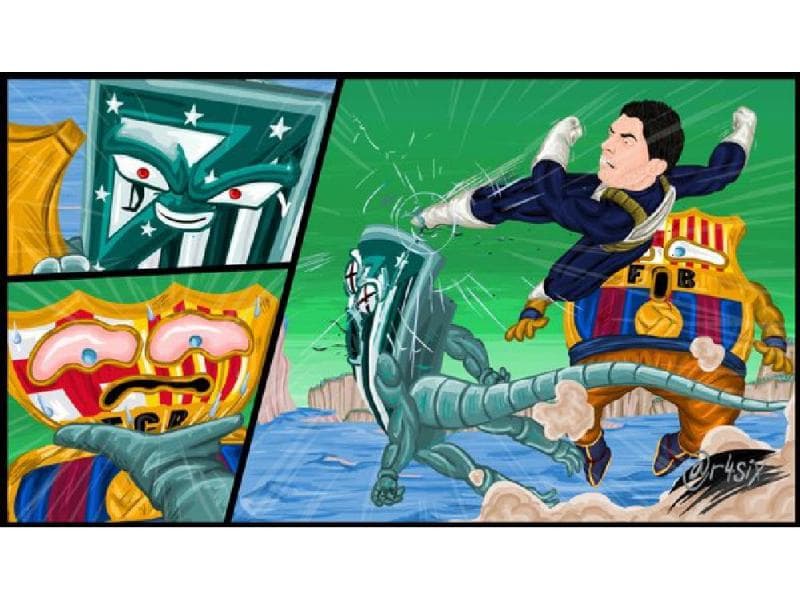 Los fanáticos hicieron bromas tras la polémica victoria del Barça sobre el Atlético luego de que Fernando Torres anotara el gol rojiblanco para luego ser expulsado y dejara a su equipo con un hombre menos para que Luis Suárez se vistiera de héroe marcando dos goles en el Camp Nou.