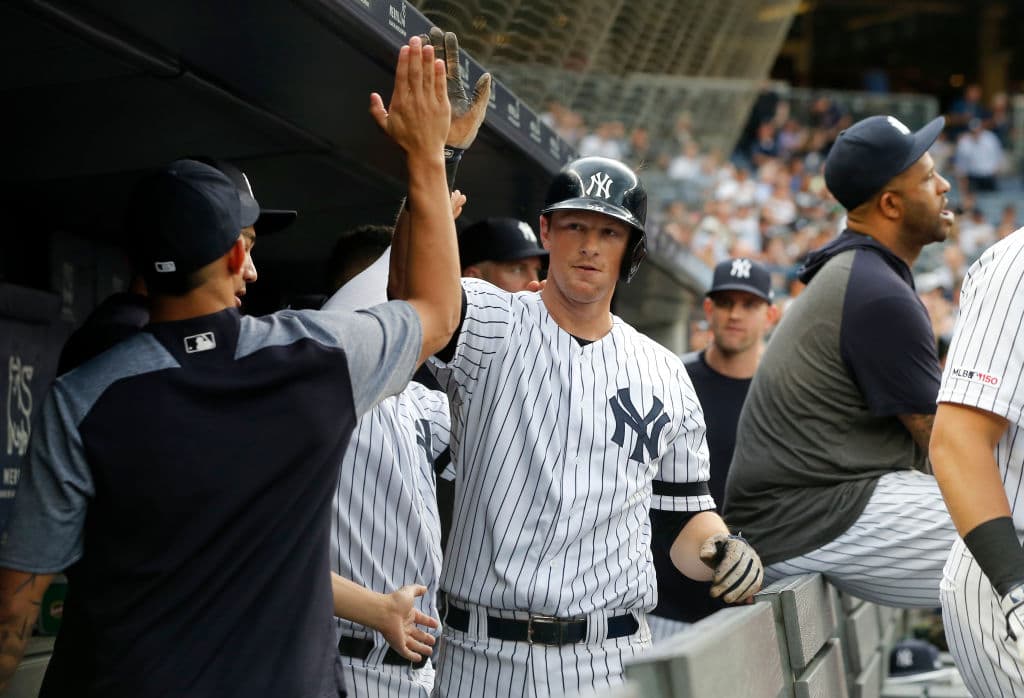 El tablazo de DJ LeMahieu en la primera entrada fue el número 11 en su primera temporada con los New York Yankees.