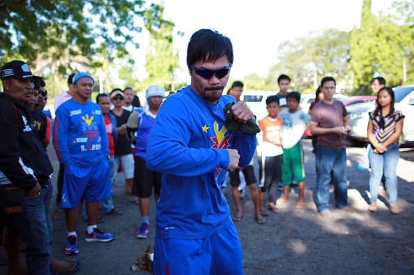 Manny Pacquiao inició sus entrenamientos en Filipinas de cara a su combate contra Timothy Bradley en abril.
