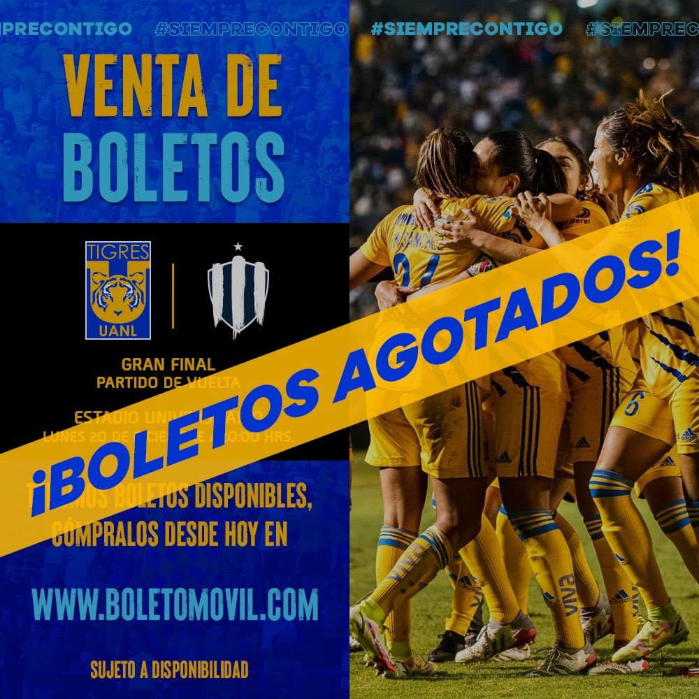 ¡Incomparables! Afición de Tigres agota boletos para la final femenil