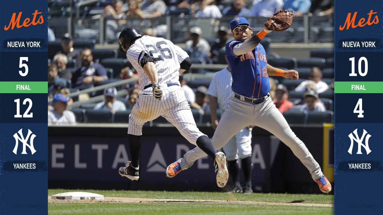 En duelo de cañonazos en la 'Serie del Metro', Mets y Yankees dividieron los honores en una doble cartelera provocada por la suspensión del juego del lunes debido a la lluvia. Un total de 31 carreras fueron anotadas entre ambas novenas en los dos duelos del día.