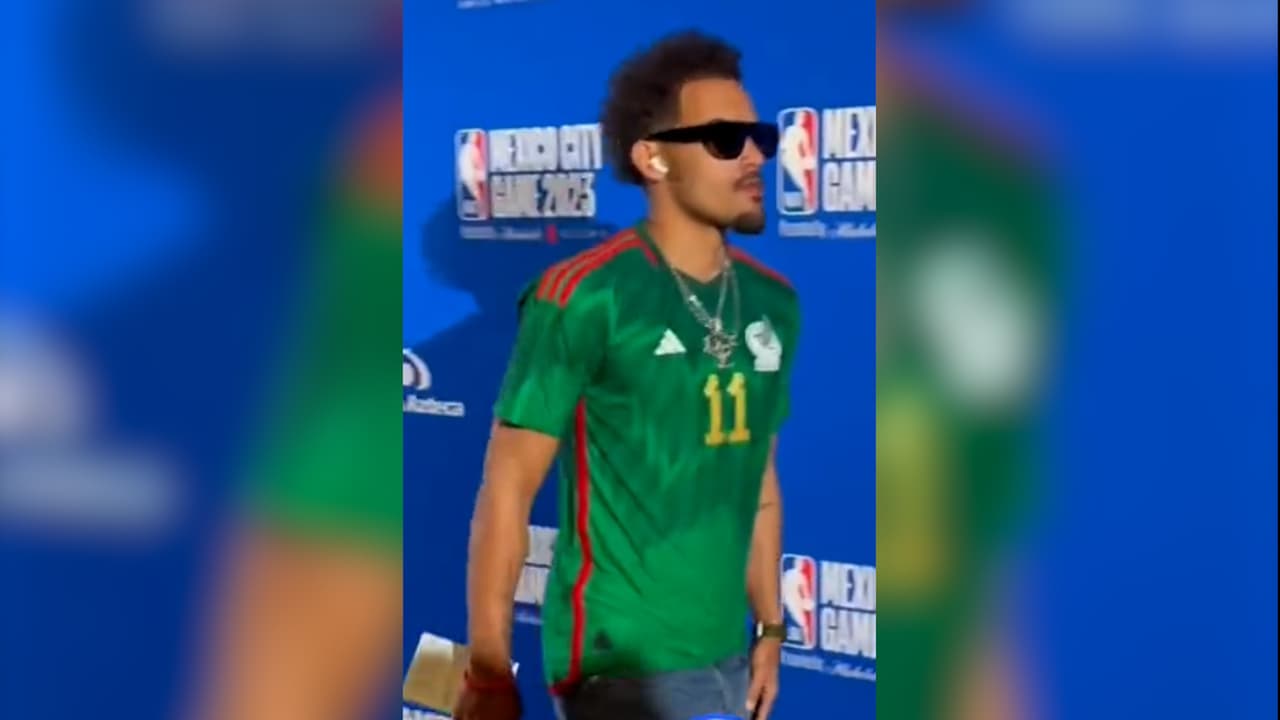 ¿'Trae suerte'? Trae Young presumió jersey de Santi en juego de la NBA