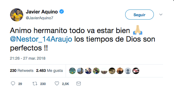 Jugadores y demás protagonistas en el mundo del fútbol enviaron desde las redes sociales su mensaje de apoyo a Néstor Araújo tras la lesión sufrida contra Croacia.