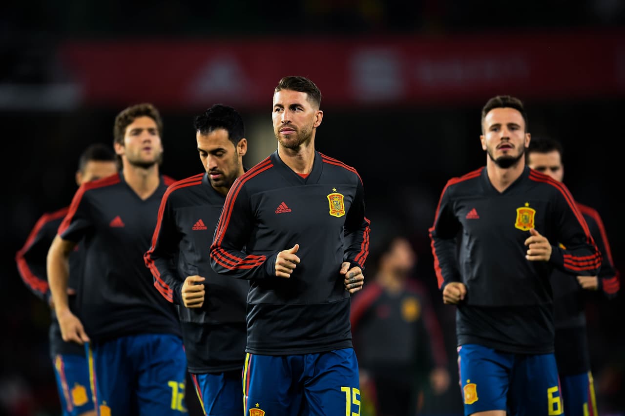 SEVILLE, SPAIN - OCTOBER 15: Sergio Ramos of Spain warms up prior to the UEFA Nations League A group four match between Spain and England at Estadio Benito Villamarin on October 15, 2018 in Seville, Spain. (Photo by David Ramos/Getty Images)