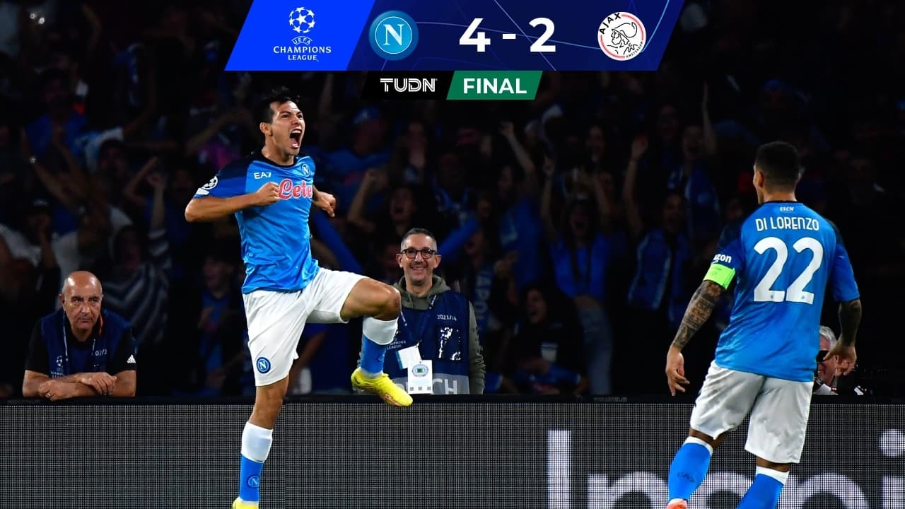 ¿Y de cabeza! Chucky anota gol y comanda goleada del Napoli al Ajax
