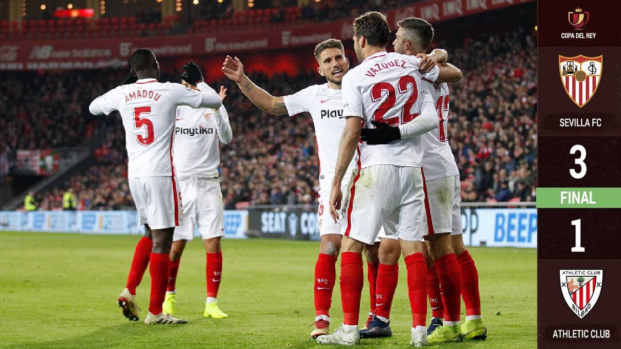 Sevilla vence al Bilbao y queda con pie y medio en los Cuartos de Final de la Copa del Rey
