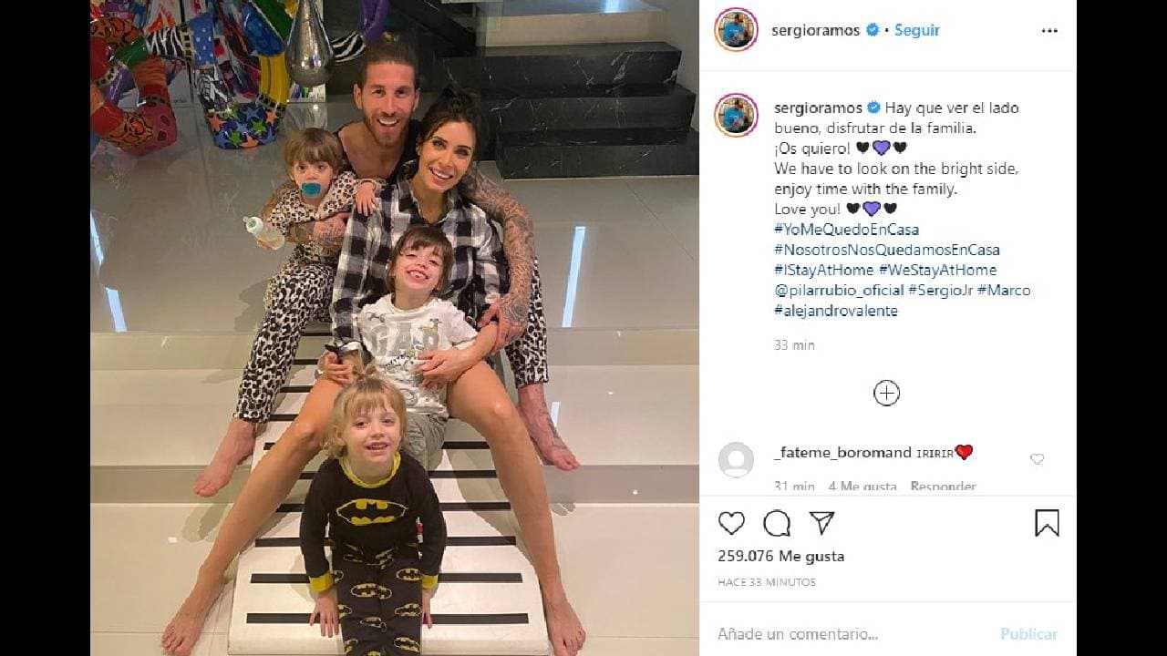 Sergio Ramos aprovecha para estar con su familia tras la contingencia.