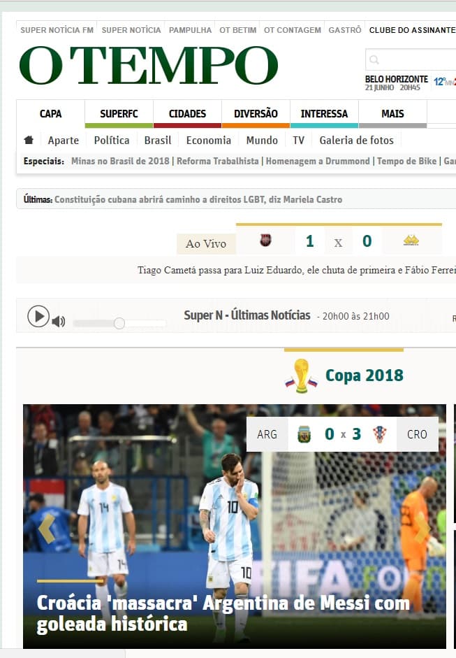 O Tempo (Brasil) no se fue por las ramas y llamó "masacre" la goleada histórica de los croatas sobre sus vecinos.
