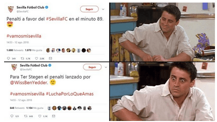 También los fanáticos del Sevilla han sido víctimas del humor en las redes sociales.