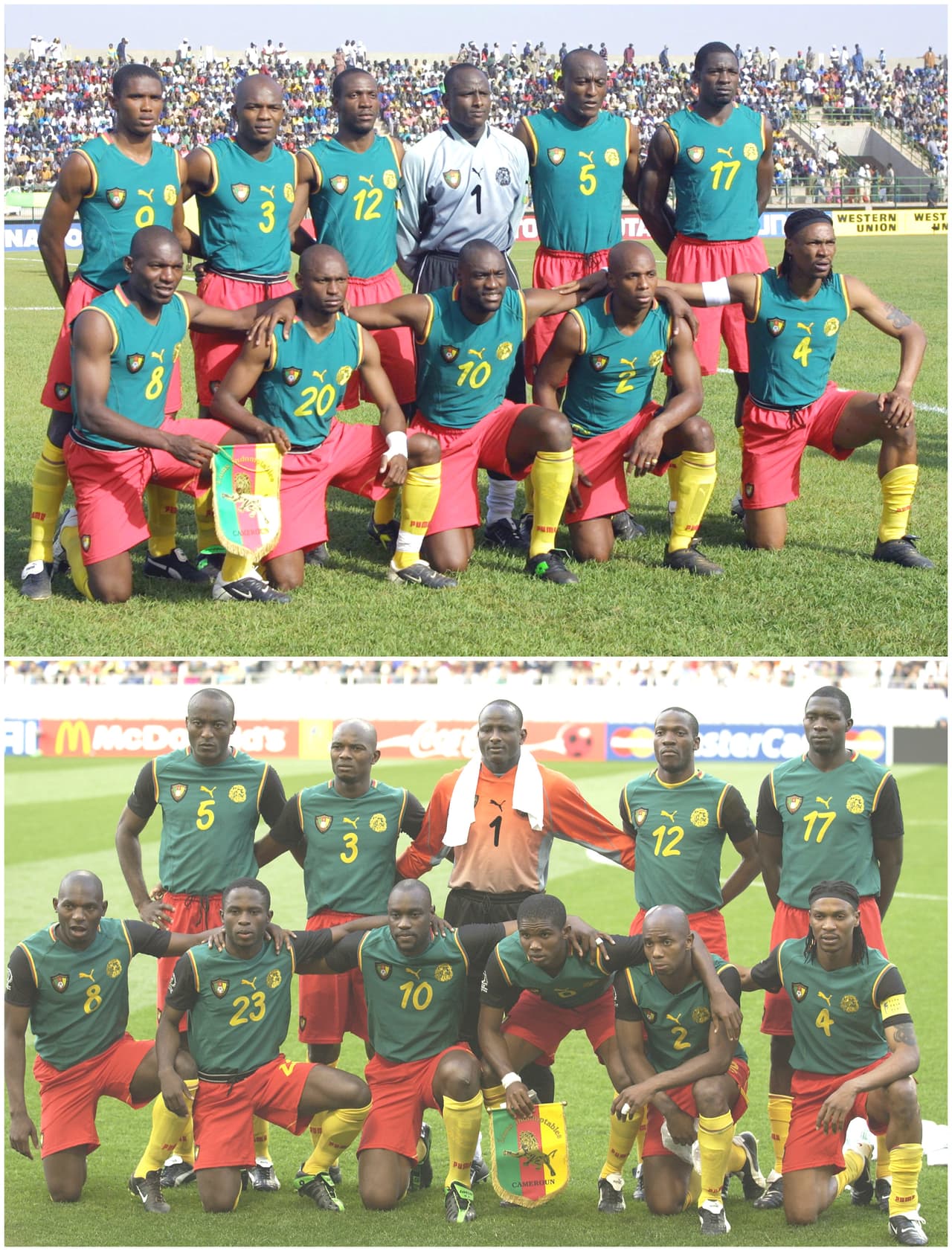 Sin embargo, cuenta la leyenda que Puma y Adidas fueron marcas hermanas ideadas por los hermanos Dassler en Alemania. Se pelearon y a partir de ahí 'las tres bandas' (en alianza con FIFA), presionó para prohibir la camiseta de Camerún.