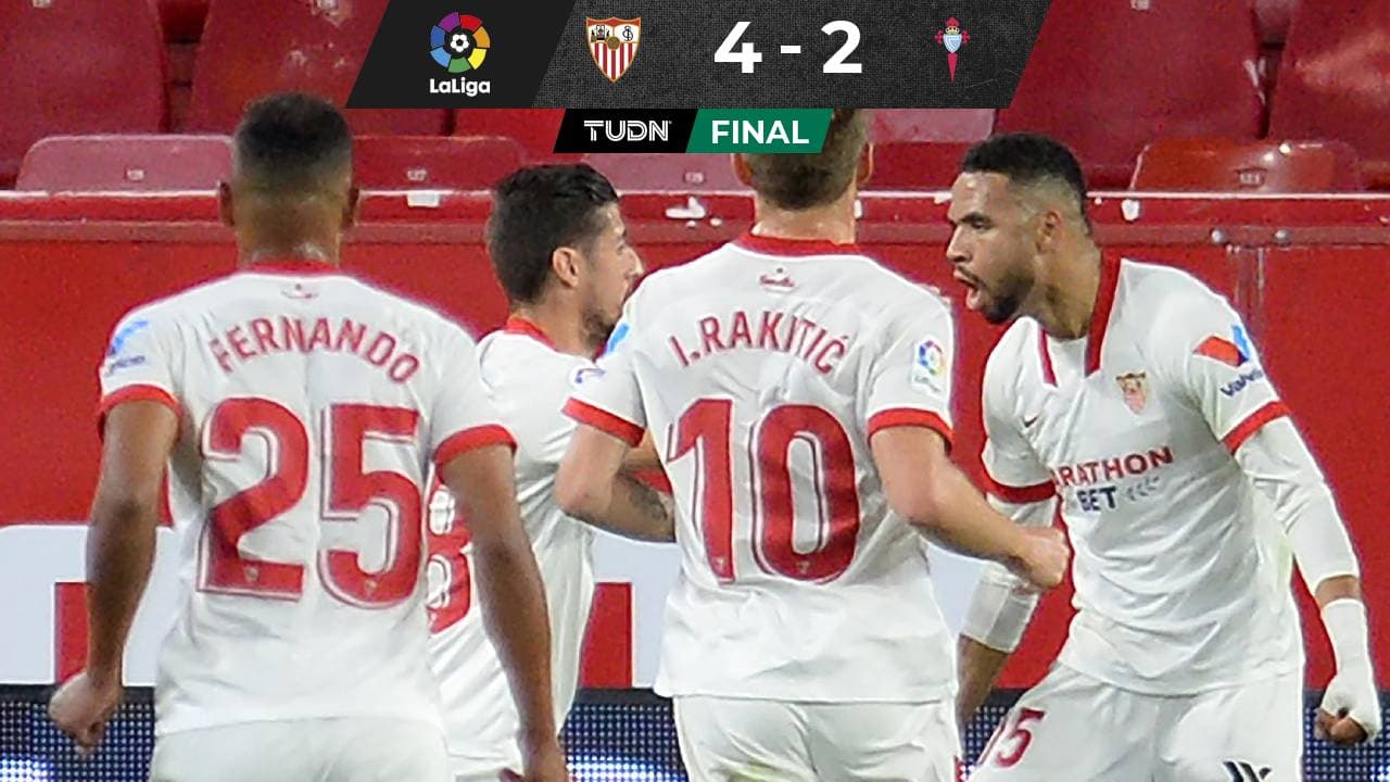 El Sevilla goleó al Celta de Vigo de Néstor Araujo