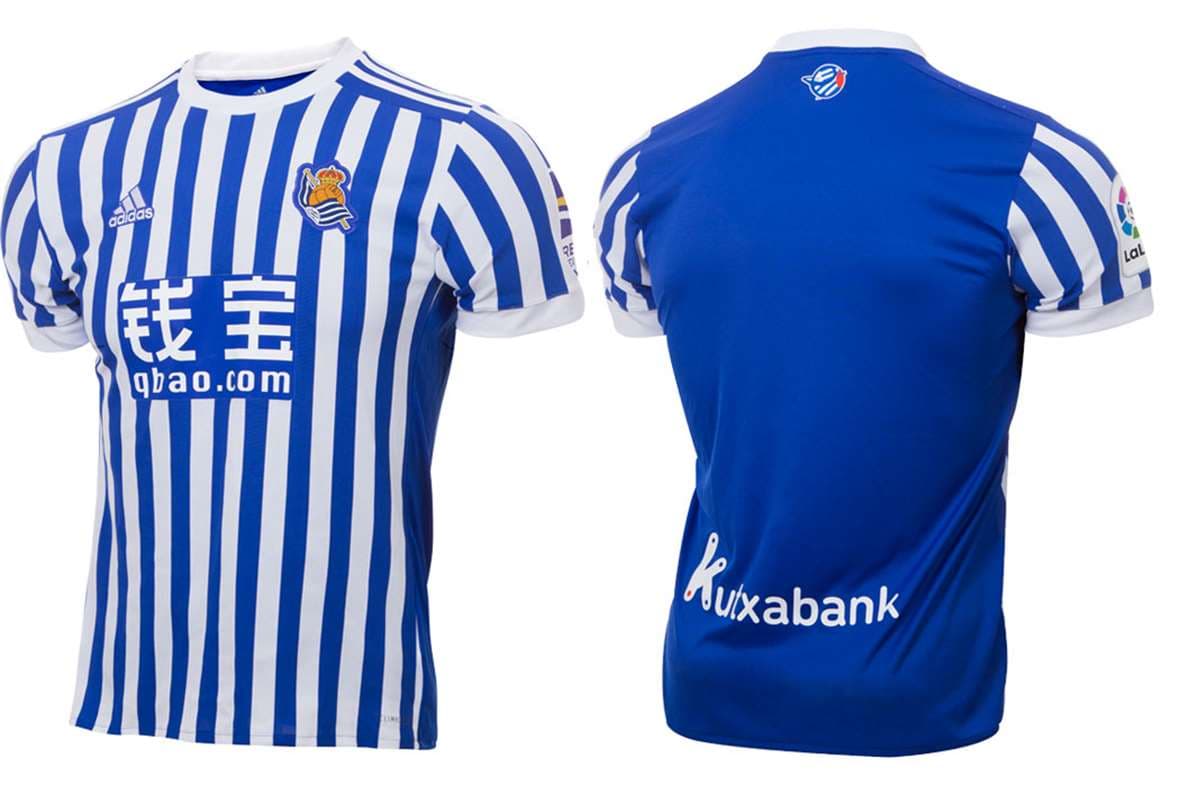 Para la siguiente temporada la Real de Carlos Vela jugará con franjas más angostas azules y blancas.