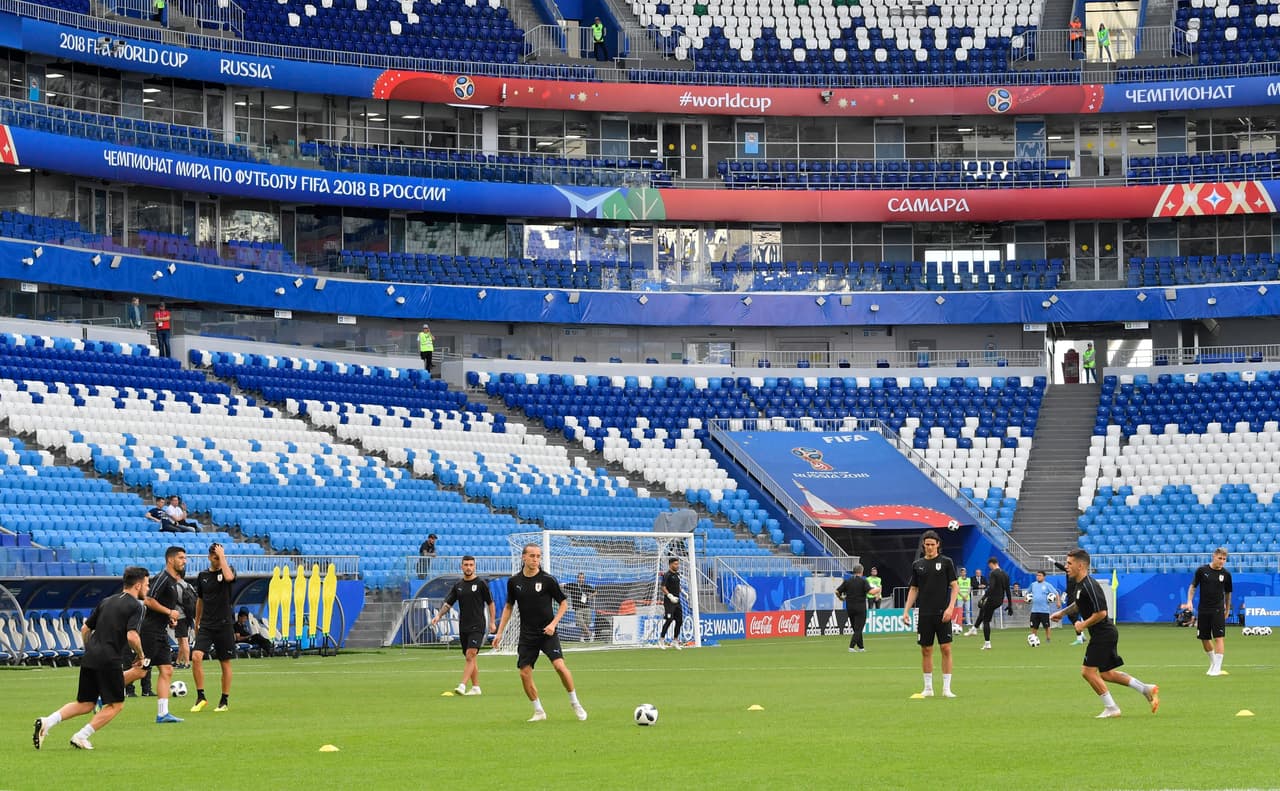Día de definición del Grupo A. Cosmos Arena, uno de los recintos edificados para el Mundial, en la ciudad de Samara, albergará el duelo entre Uruguay y la anfitriona Rusia por la cima de ese pelotón.