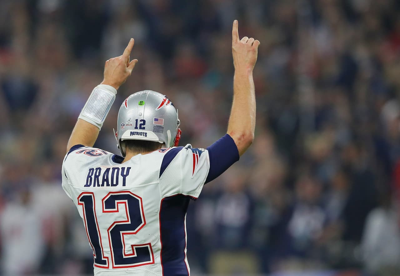 HOUSTON, TX - FEBRUARY 05: Tom Brady #12 of the New England Patriots reacts in the fourth quarter against the Atlanta Falcons during Super Bowl 51 at NRG Stadium on February 5, 2017 in Houston, Texas. (Photo by Kevin C. Cox/Getty Images)