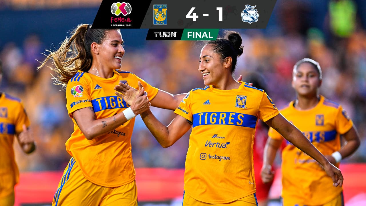 Tigres femenil vence a Puebla con dos penales y triplete de Mayor