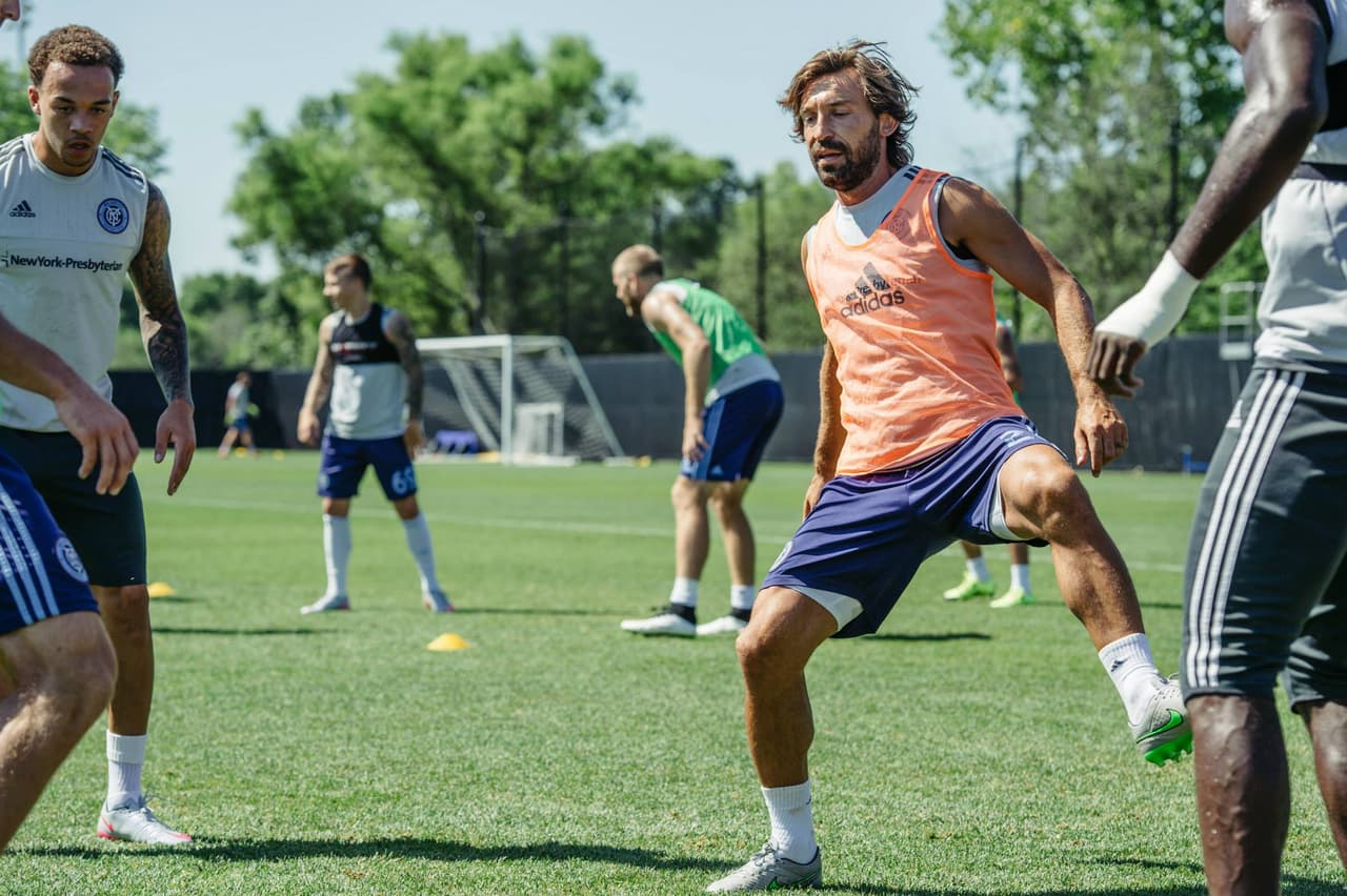 Primer entrenamiento de Andrea Pirlo