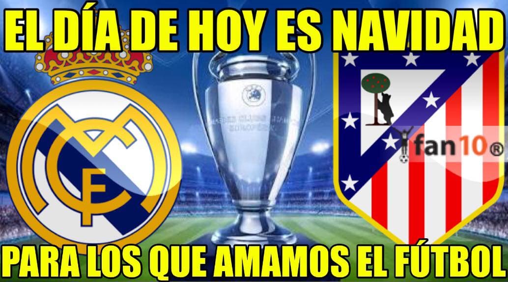 El fútbol está de fiesta y los memes no se hicieron esperar por la disputa de la Champions League entre Real Madrid y Atlético de Madrid.