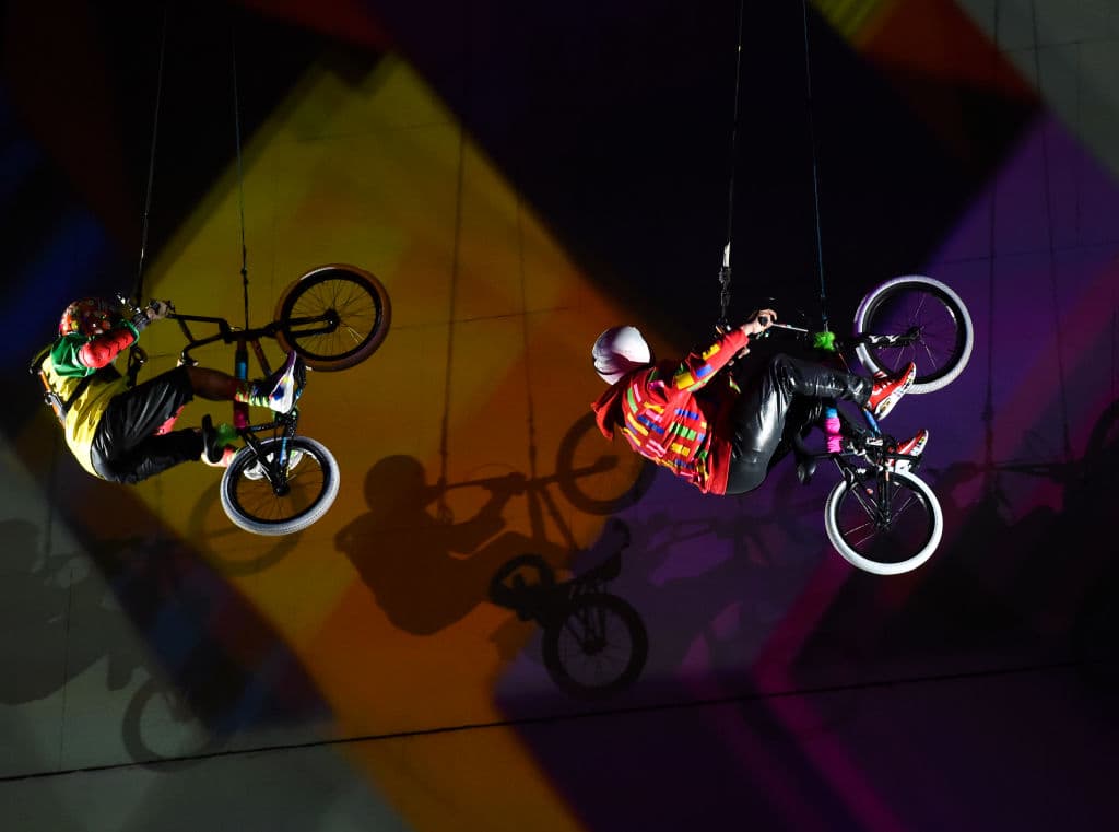 Una exhibición de BMX también hizo parte de la actuación preparada por los argentinos.