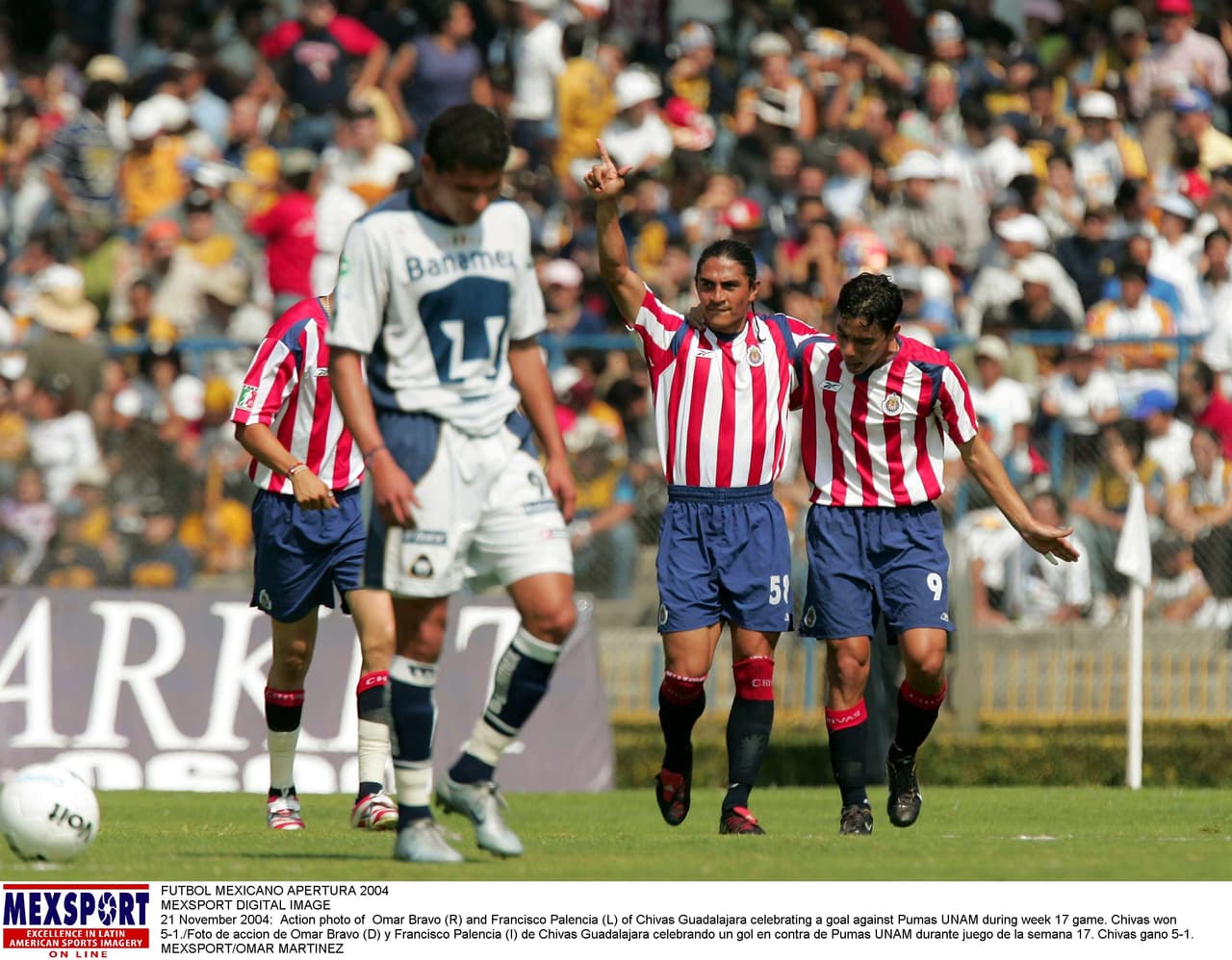 Pumas 1-5 Chivas. Torneo Apertura 2004, Liga MX