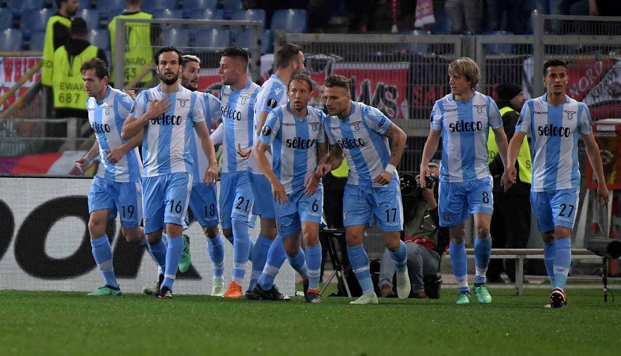 Lazio impuso su jerarquía y venció 4-2 al Salzburgo en un partido disputado en la ida de los cuartos de final de la Europa League en Roma.