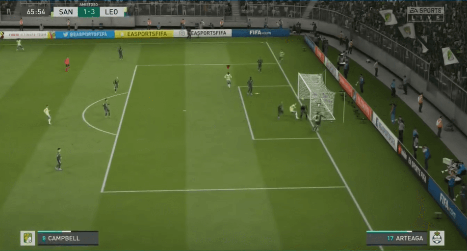 Con doblete de Chapo Montes, gol de Campbell y rematando Iván Rodríguez, el León, a manos de Nico Sosa, se impone como visitante ante Santos controlado por Gerardo Arteaga, con marcador de 4-1.