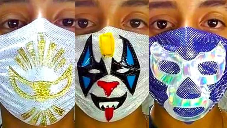 Crean cubrebocas de lucha libre para protegerse del coronavirus