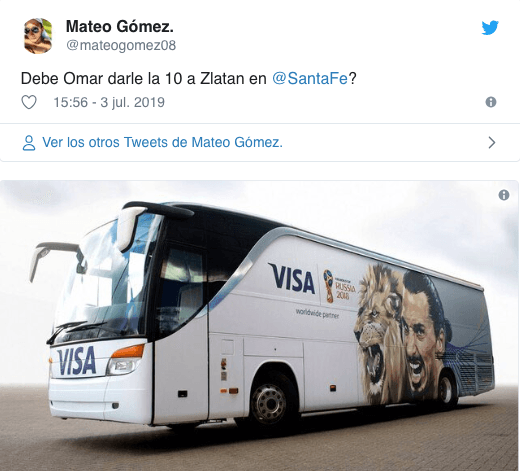 En redes sociales surgió el rumor de la llegada del sueco Zlatan Ibrahimovic del LA Galaxy de la MLS a Independiente Santa Fe en el fútbol colombiano, lo que generó hilarantes reacciones entre los usuarios.