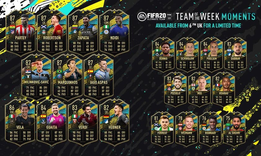 Carlos Vela encabeza el Equipo de la Semana Moments 3 en FIFA 20