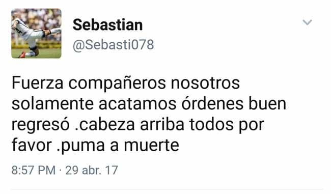 El mensaje que publicó y borró Darío Verón.