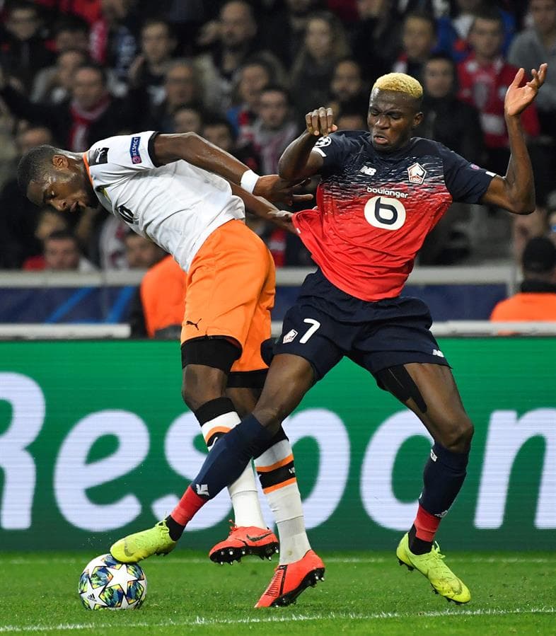 Lille 1-1 Valencia. Ikoné rescató el empate para el Lille al minuto 95; por el Valencia marcó Cheryshev.