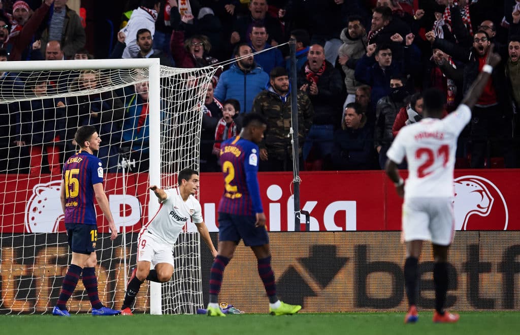 Una actuación redonda fue la que brindó esta noche en el Estadio Ramón Sánchez Pizjuán el Sevilla al vencer 2-0 al FC Barcelona en la Ida de los Cuartos de Final de la Copa del Rey 2018-19.