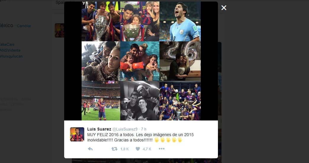 En las redes sociales las estrellas del balompié desearon a sus fanáticos un gran 2016.